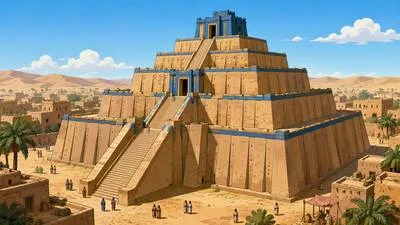 Ziggurat - A massive ancient Mesopotamian temple built in the form of stepped levels.