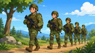 Infantry - Soldiers who fight on foot rather than in vehicles or on horses. (पैदल सेना)