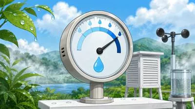 Hygrometer - An instrument used to measure the amount of moisture or humidity in the air. (आर्द्रतामापी)