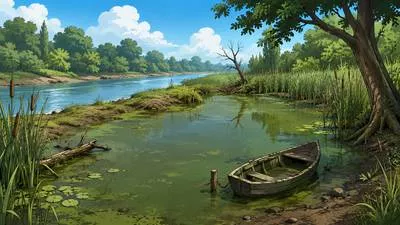 Backwater - A remote or isolated place that is considered backward or unaffected by progress.