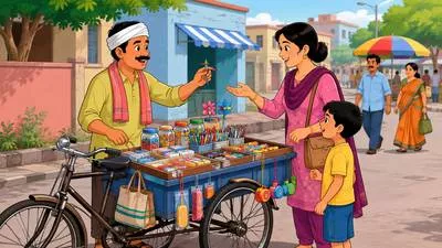 Peddle - To sell goods, usually by travelling from place to place; also to spread ideas or information persistently. (फेरी लगाकर बेचना)