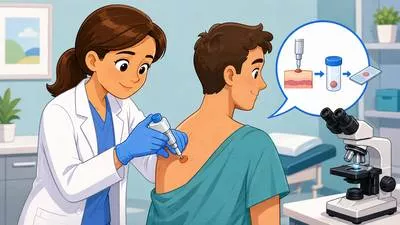 Biopsy - The removal and examination of tissue from a living body to detect or diagnose disease.