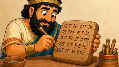 Cuneiform - Relating to an ancient system of writing made with wedge-shaped marks. (कीलाकार चिह्नों वाली प्राचीन लिपि से संबंधित)