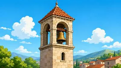 Belfry - A bell tower or the part of a tower in which bells are hung. (घंटाघर)