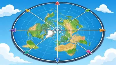 Azimuthal - Relating to azimuth or horizontal angular direction measured around the horizon.