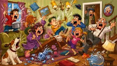 Hullabaloo - A loud noise, disturbance or excited commotion. (शोरगुल या हंगामा)