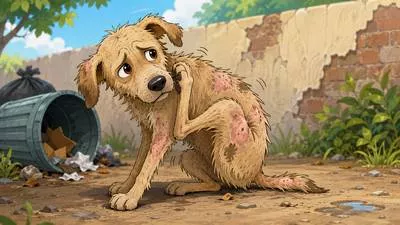 Mangy - Affected by mange or looking dirty, shabby and in poor condition.