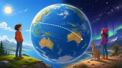 Antipodean - Relating to Australia or New Zealand, especially from the perspective of people in the Northern Hemisphere.