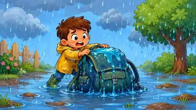 Waterlogged - Completely soaked or saturated with water.