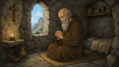 Anchorite - A person who withdraws from society to live a solitary religious life.