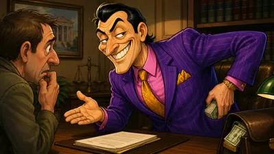 Shyster - A dishonest or unscrupulous person, especially one who uses deceptive practices in business or law.