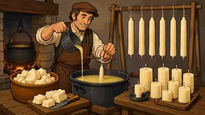 Tallow - Hard animal fat used especially for making candles and soap.