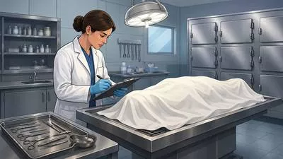 Autopsy - A medical examination of a dead body to determine the cause of death. (शव-परीक्षण)