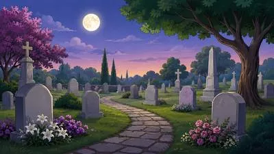 Cemetery - A place where dead people are buried.