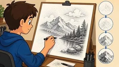 Stipple - To produce a pattern or image by making numerous small dots or specks.