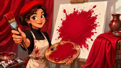 Carmine - A vivid deep-red colour or pigment.