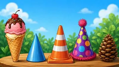 Conical - Having the shape of a cone. (शंक्वाकार)