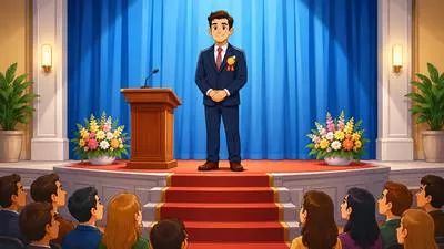 Dais - A raised platform on which a speaker or honoured person stands or sits. (ऊँचा मंच)