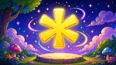 Asterisk - A star-shaped symbol (*) used to mark a note, reference, omission or special point.