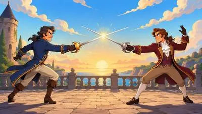 Duel - A fight or contest between two people, traditionally using weapons.