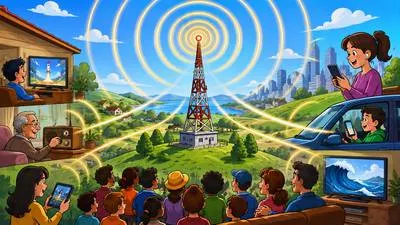 Broadcast - To transmit a programme or information by radio, television, or other communication systems.