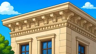 Cornice - A decorative horizontal projection at the top of a wall, building, or piece of furniture.