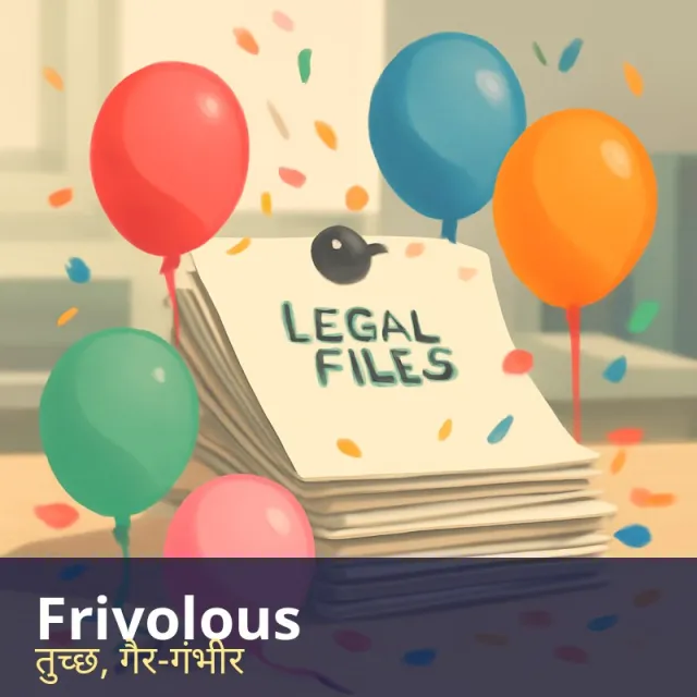 Frivolous - Not serious or sensible; lacking real purpose or worth.