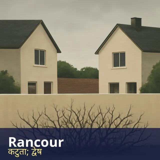 Rancour - Bitter, long-lasting resentment or ill will.