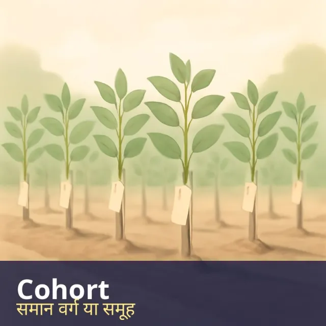 Cohort - A group of people sharing a common feature, often age or experience.