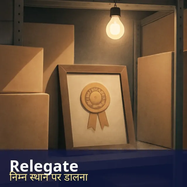 Relegate - To send to a lower or less important position or place.