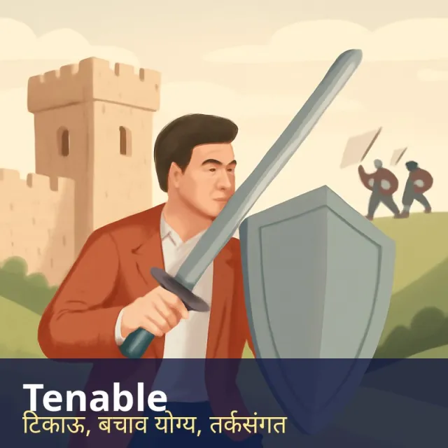 Tenable - Able to be defended against attack or objection; reasonable and defensible.