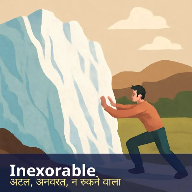 Inexorable - Impossible to stop, change or persuade; relentlessly continuing.
