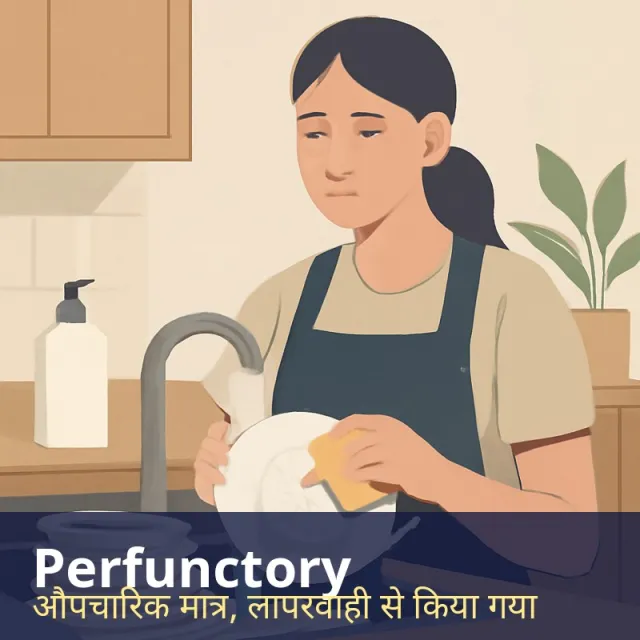 Perfunctory - Done as a routine duty, with minimum effort and no real interest.