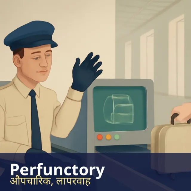 Perfunctory - Done as a routine duty, without real interest, care or effort.