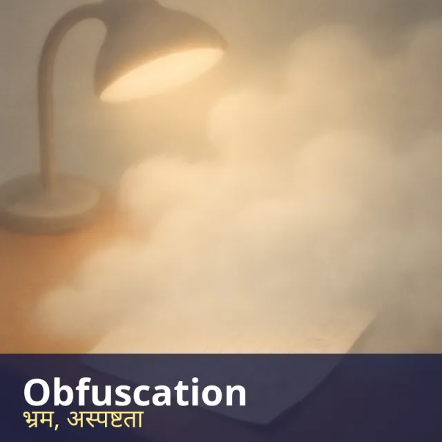 Obfuscation - The act of making something deliberately unclear or confusing.