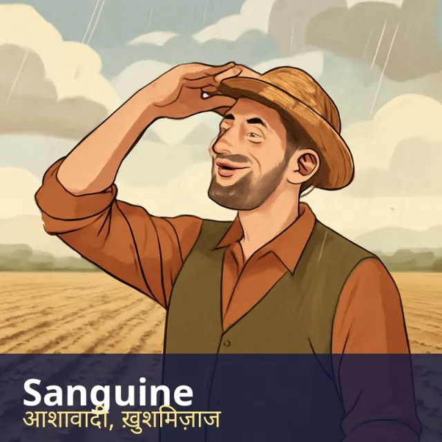 Sanguine - Cheerfully confident and optimistic, especially about a difficult situation.