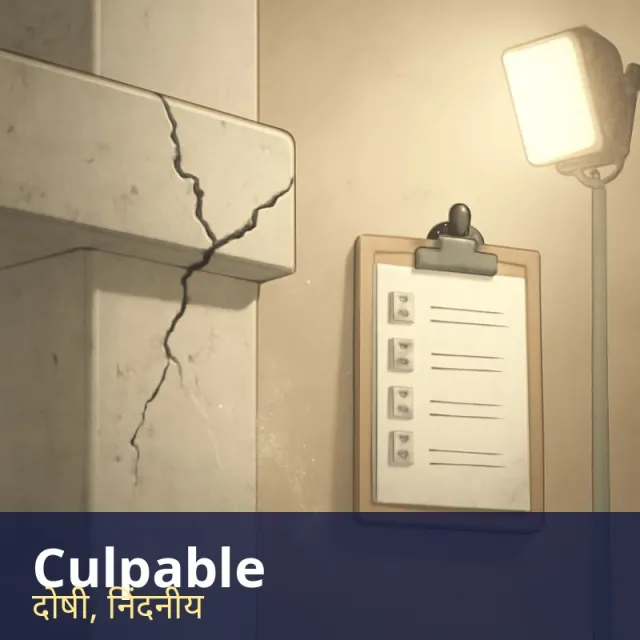 Culpable - Deserving blame for something wrong that has happened.