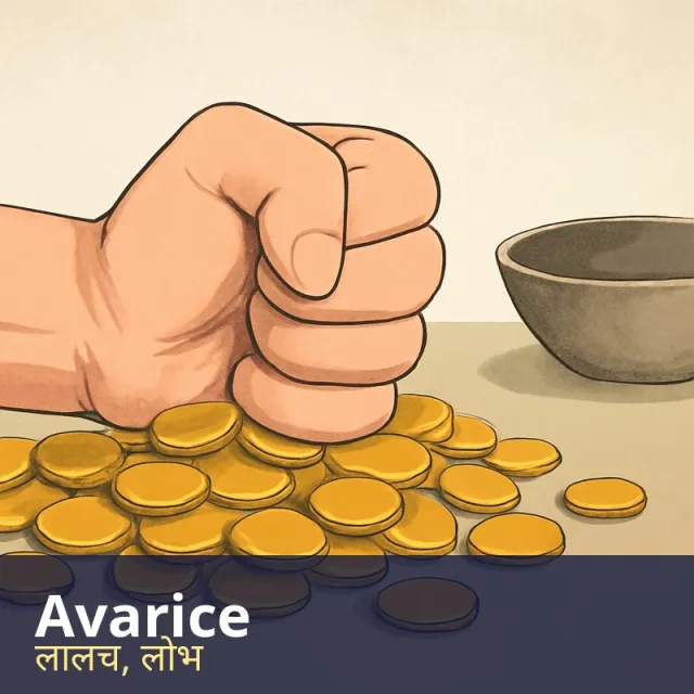 Avarice - Extreme greed for money or possessions.