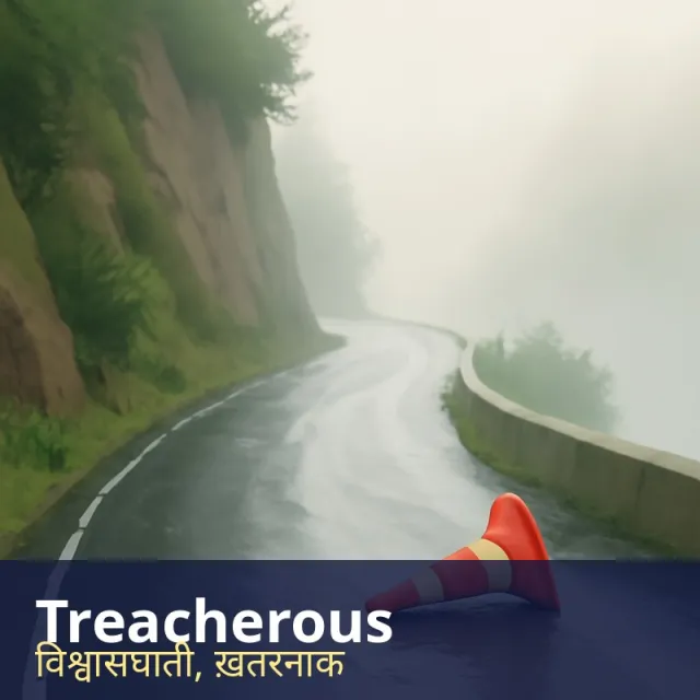 Treacherous - Not to be trusted; or looking safe while actually being dangerous.