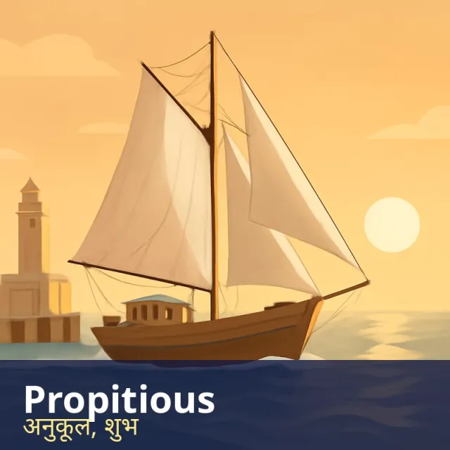 Propitious - Favourable; giving a good chance of success.