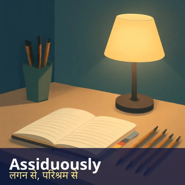 Assiduously - With constant care, attention and hard work.