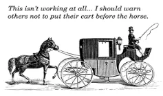 To put a cart before the horse - To do things in wrong order