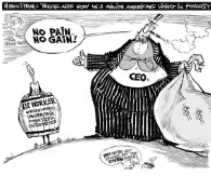 By virtue of - Due to something