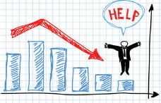 Plummet - A steep and rapid falling or declining.