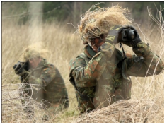 Reconnaissance  - Military observation of a region to locate an enemy or ascertain strategic features/ a survey or observation to gain information.
