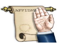 Affidavit  - ): A statement made under oath that is verified by a person of authority