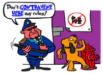 Contravene - Offend against the prohibition or order of (a law, treaty, or code of conduct). / to act against a rule or law.