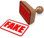 Spurious  - Not being what it purports to be; false or fake.