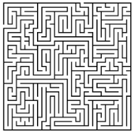 Maze  - A complex network of paths or passages./ a network of paths and hedges designed as a puzzle through which one has to find a way.