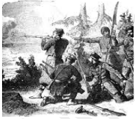 Ambush  - A surprise attack by people lying in wait in a concealed position.